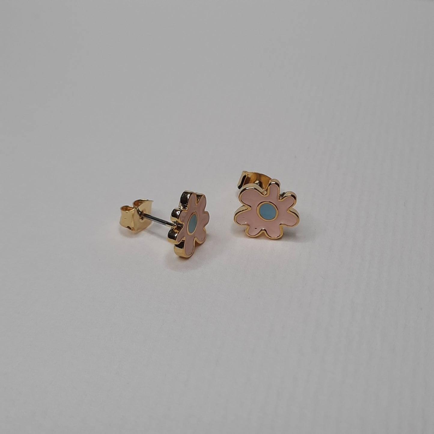 Mini Flower Splat Enamel Studs (Pink)- AIGOO