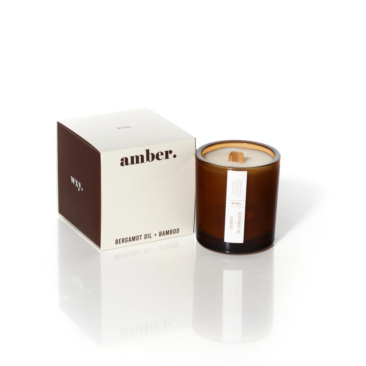 WXY Candles - Amber: Bergamot Oil + Bamboo (Wood Wick)