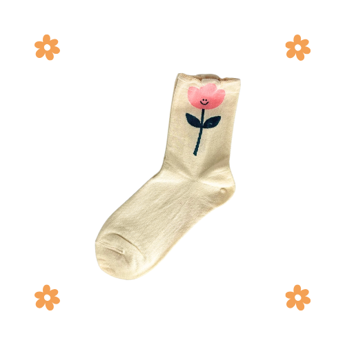 Lazy Daisy Socks (Beige,Blue,Purple & Black)