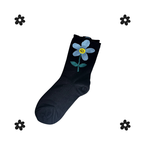 Lazy Daisy Socks (Beige,Blue,Purple & Black)