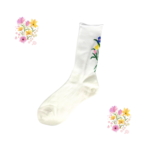 Flower Socks (White & Black)