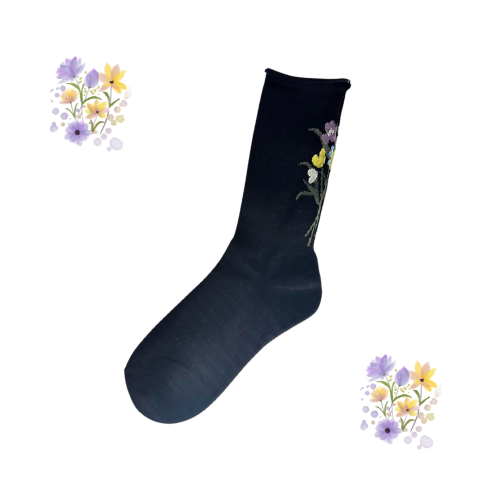 Flower Socks (White & Black)