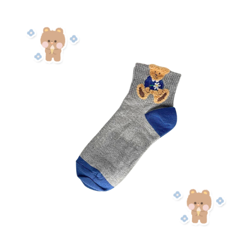 Choco Bear Socks (White,Grey,Beige & Black)