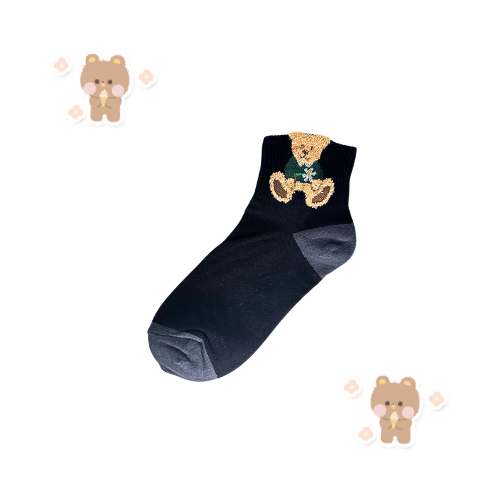 Choco Bear Socks (White,Grey,Beige & Black)