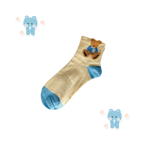 Choco Bear Socks (White,Grey,Beige & Black)