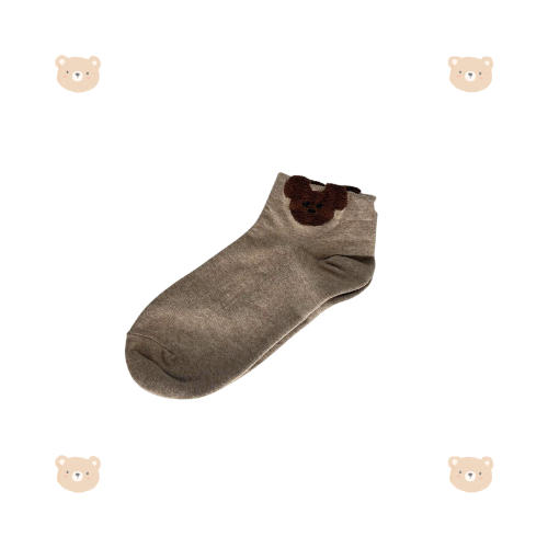 Teddy Bear Socks (White,Black,Cool Brown & Beige)