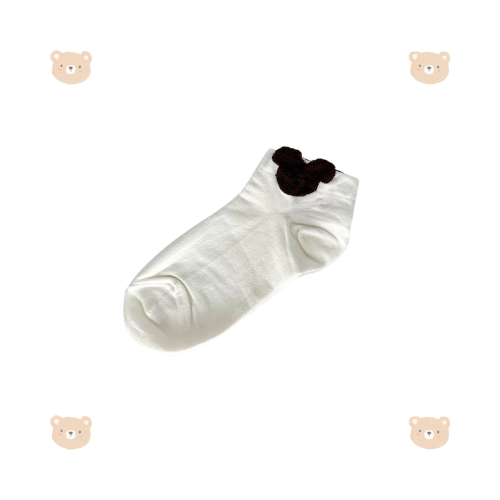 Teddy Bear Socks (White,Black,Cool Brown & Beige)
