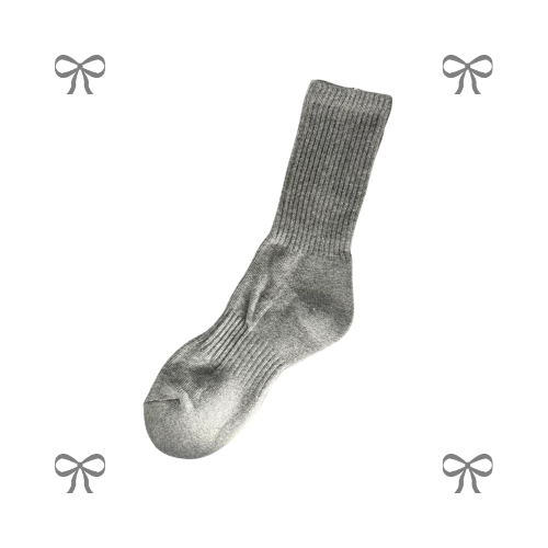 Plain Crew Socks (White, Grey, Black)