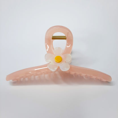 Flower Springtime Loop Claw Clip (Pink, Cream)