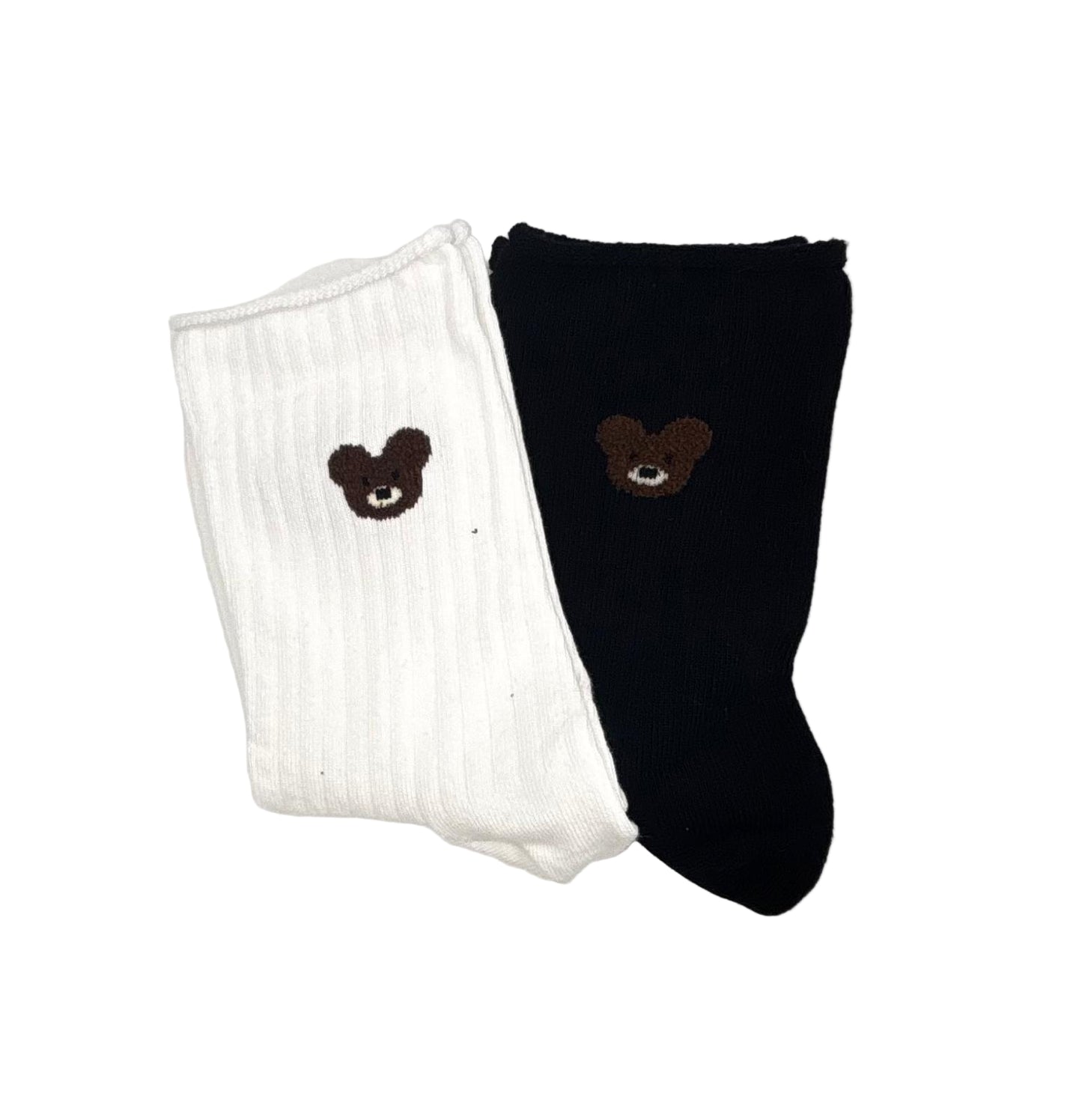 Cute Bear Socks (White & Black)