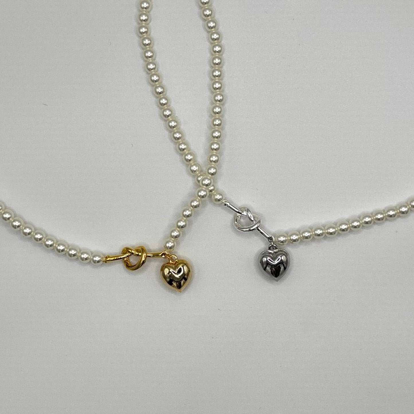 Pearl & Heart Padlock Necklace