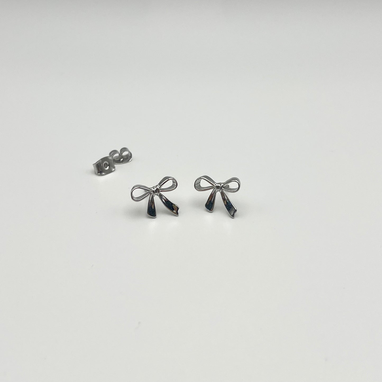 Dainty Bow Stud Earrings (Silver) | Small Stud Earrings | AIGOO