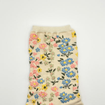 Garden Bloom Socks (Cream, Navy, Black)