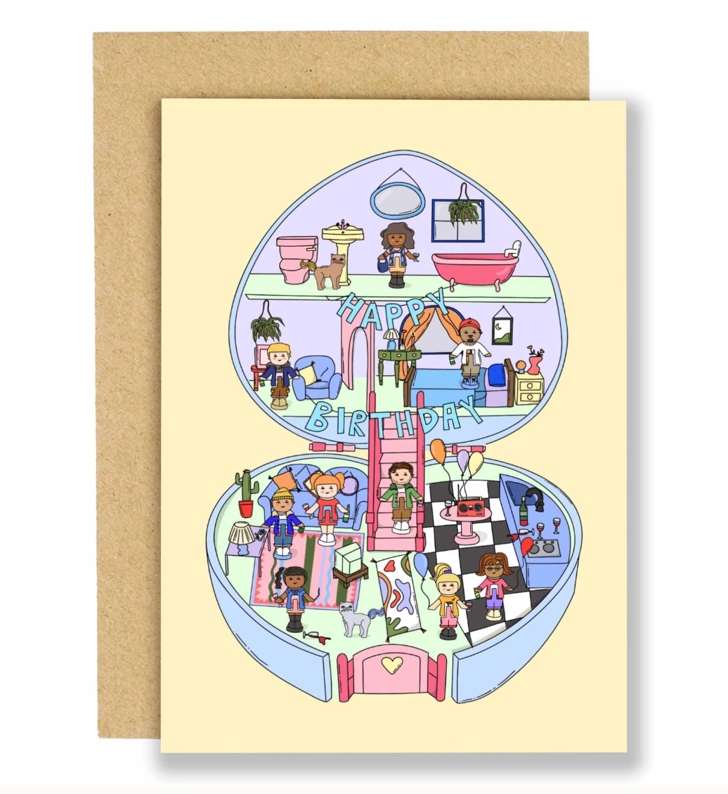 Polly's Birthday House Party - Birthday Card