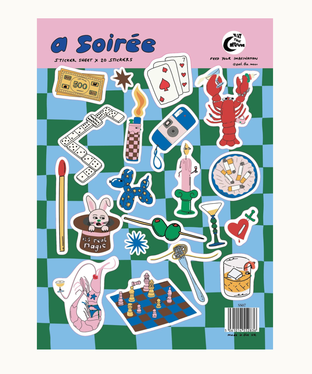 The Trinkets Sticker Sheet - Eat The Moon - 20 stickers per sheet