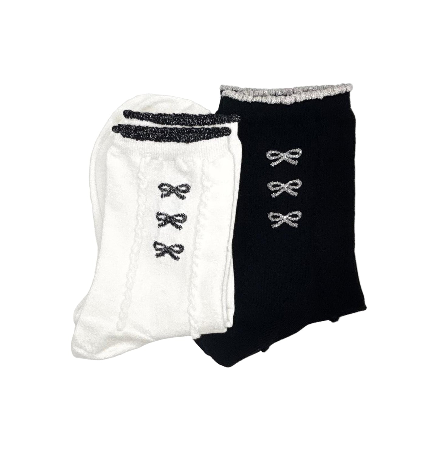 Cute Bow Tie Socks ( White & Black)