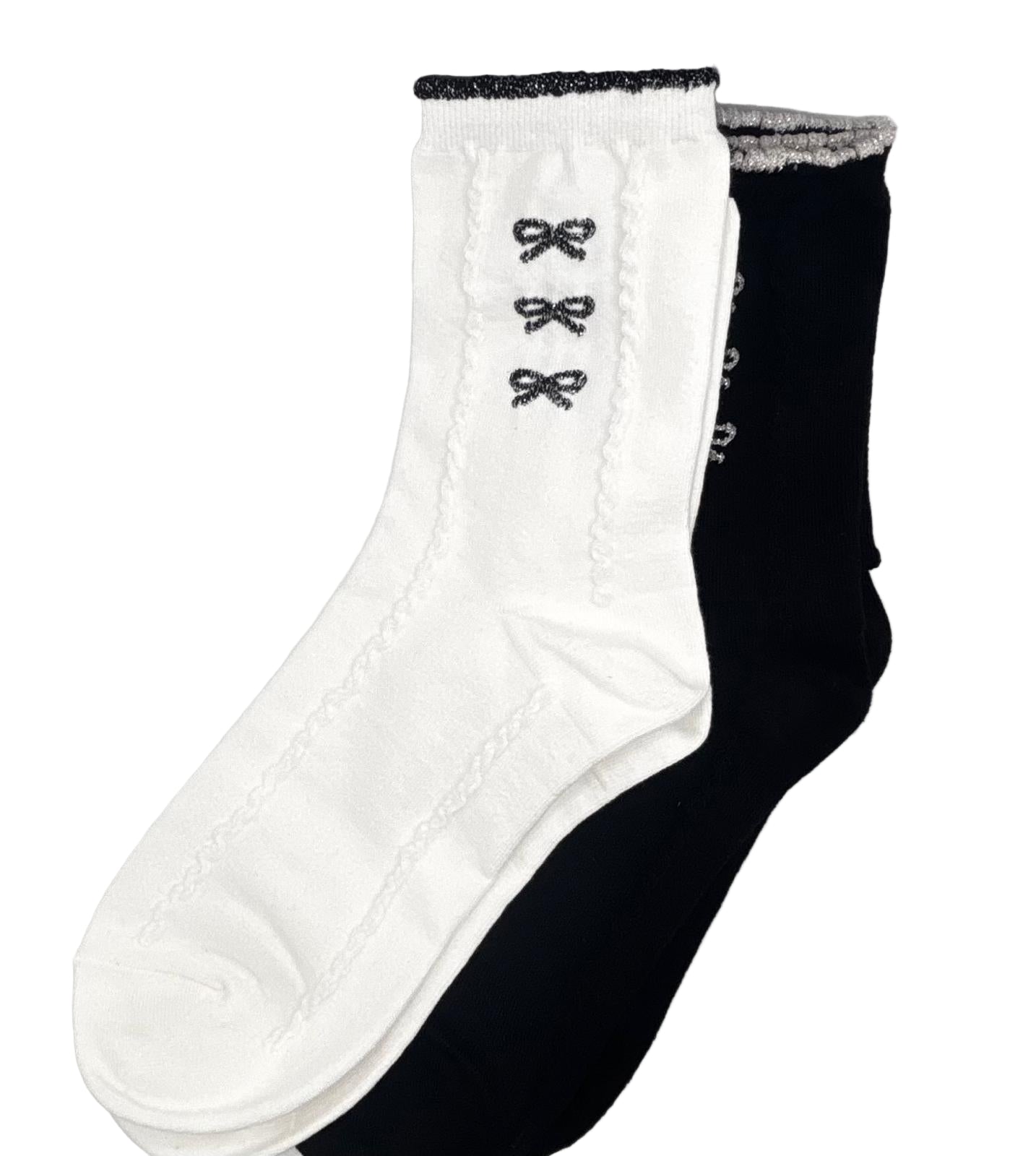 Cute Bow Tie Socks ( White & Black)