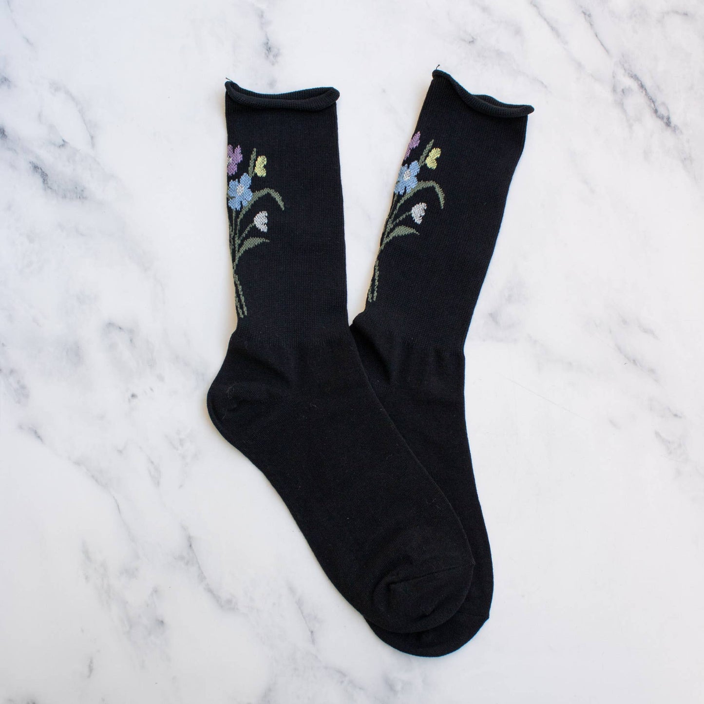 Flower Socks (White & Black)