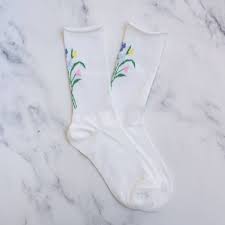 Flower Socks (White & Black)