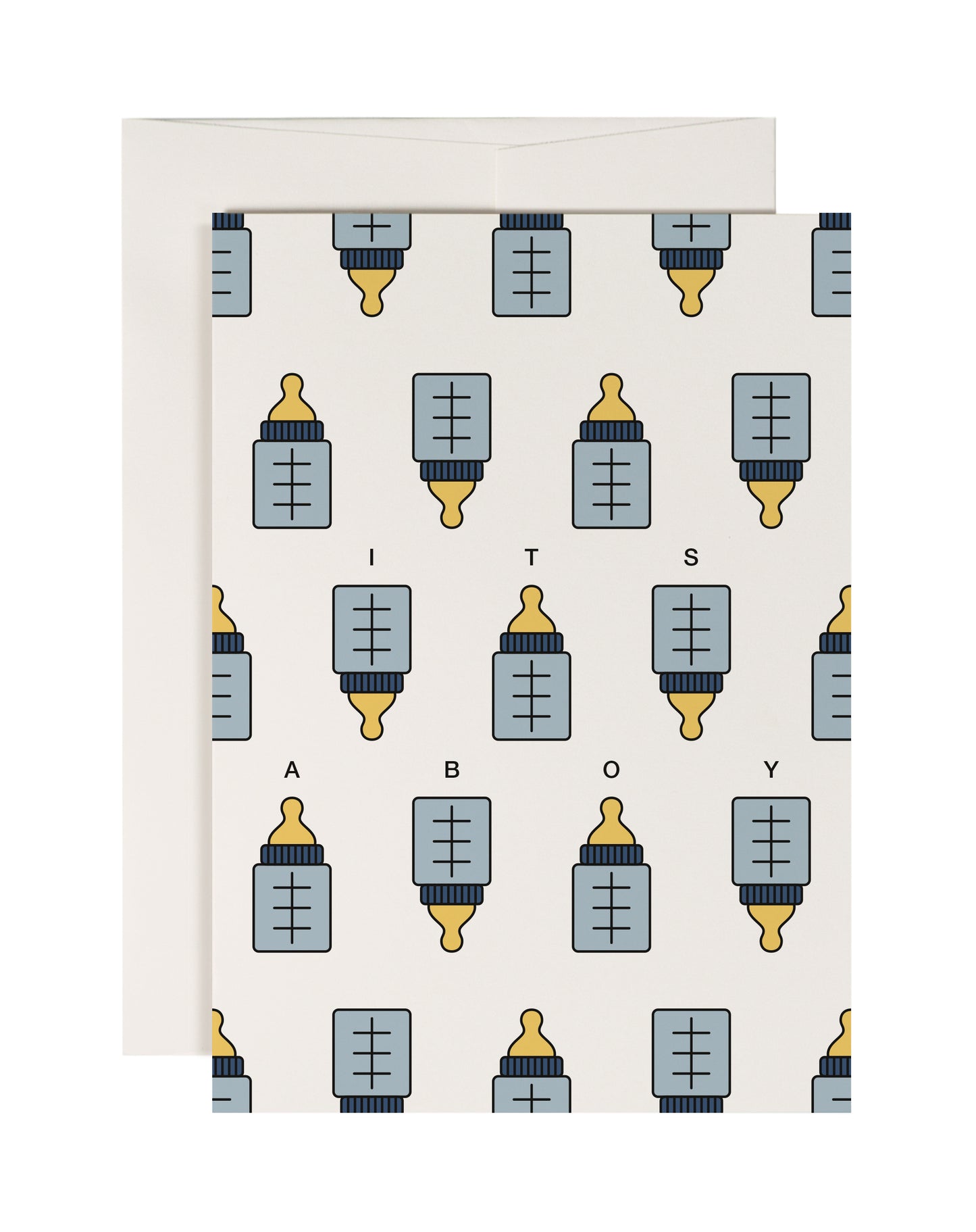 It's A Boy Blue Bottle Card