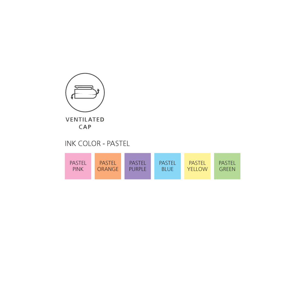 Monami - Pastel Highlighters (Pink, Orange, Yellow, Green, Blue, Purple)