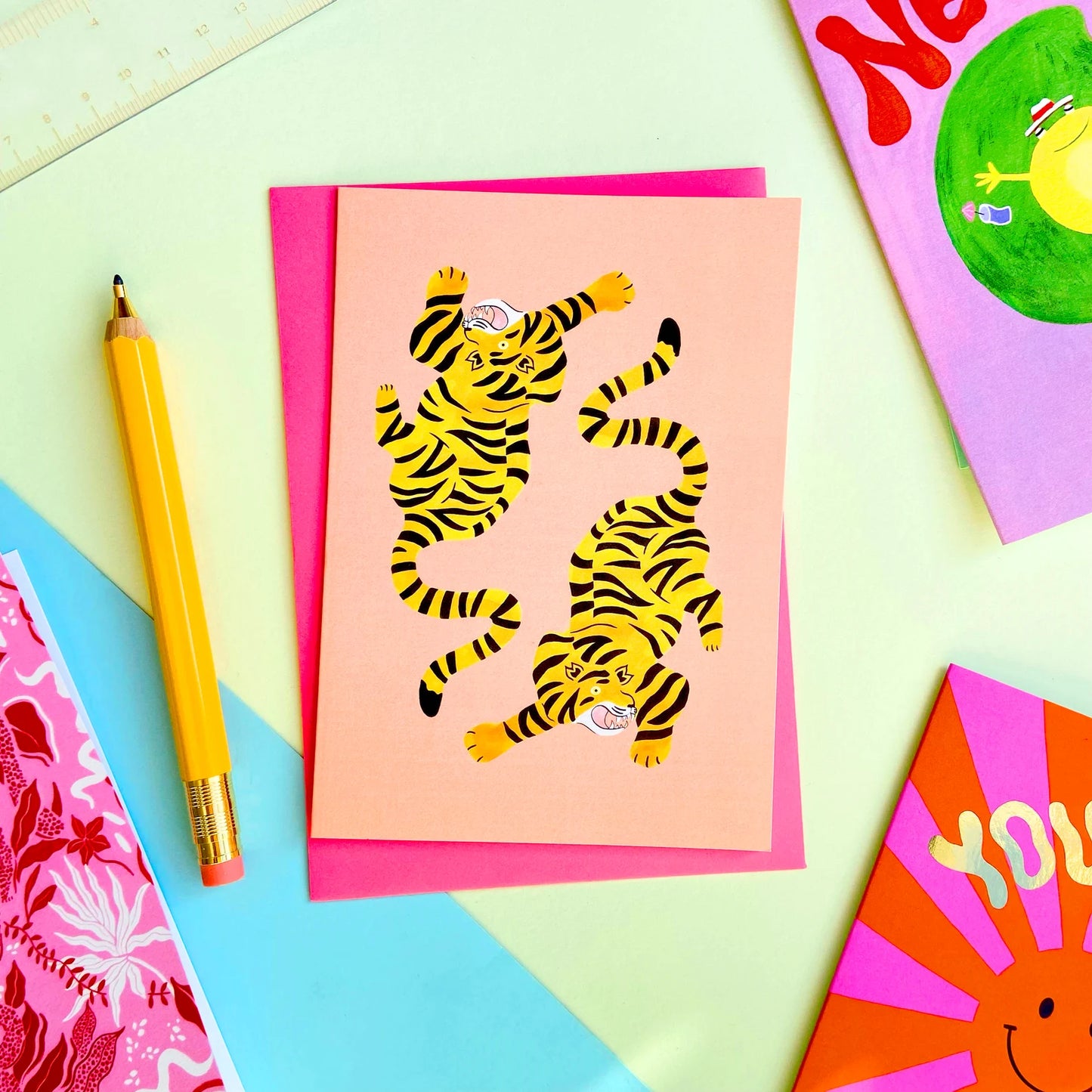 Icka - Tiger Twins Greeting Card