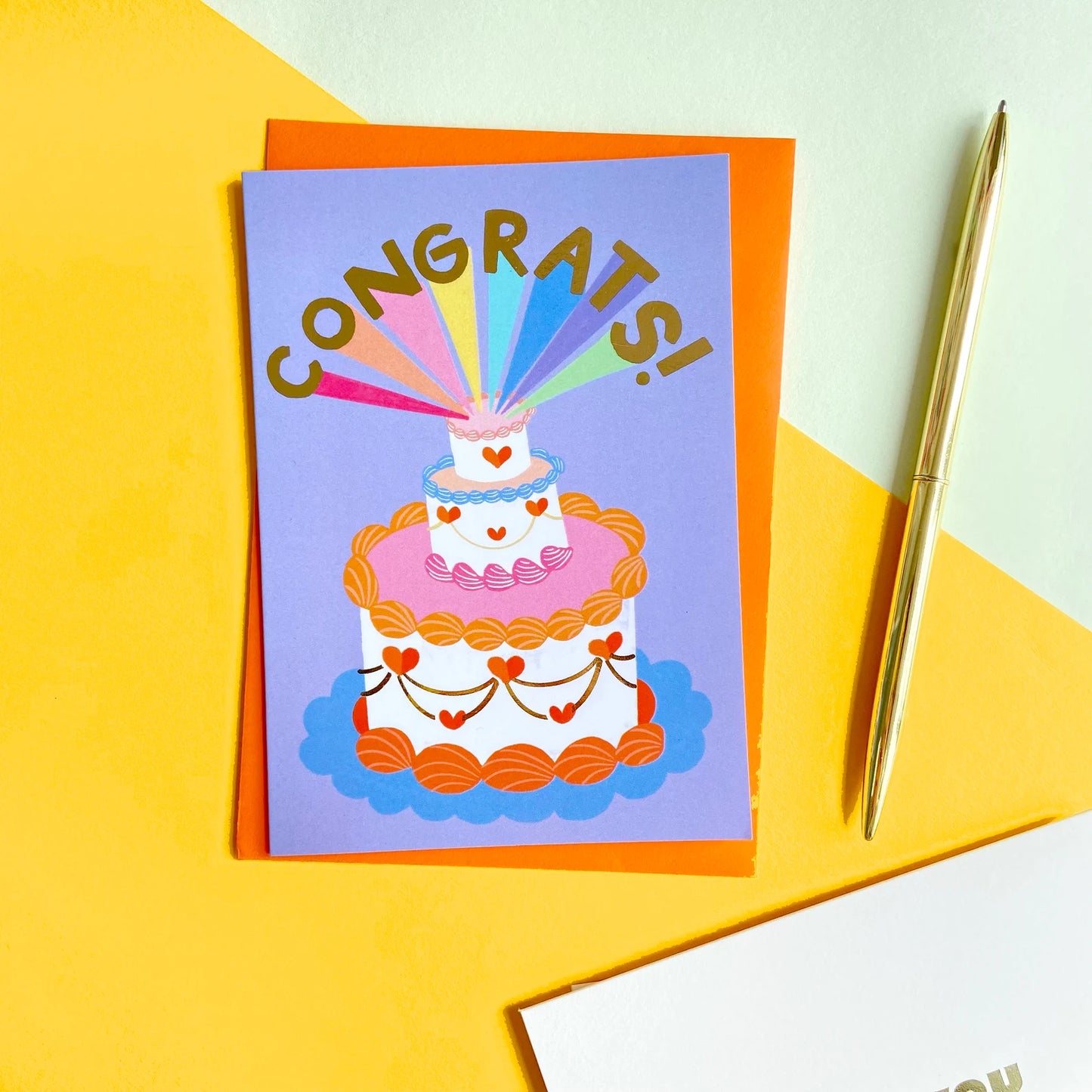 Wedding Cake Card (Gold Foiled)