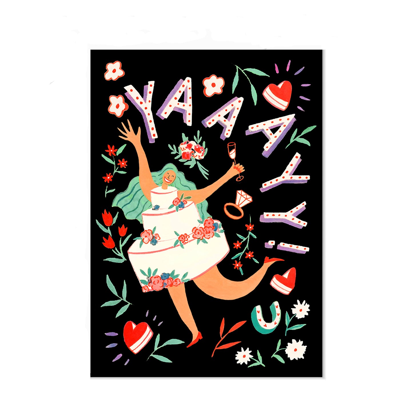 Icka - Yaaayy! Wedding Cake Greeting Card