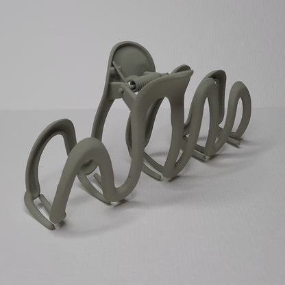 Matte Squiggle Claw Clip (Off-White, Brown, Grey, Charcoal)