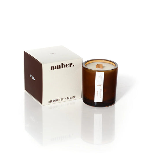 WXY Candles - Amber: Bergamot Oil + Bamboo (Wood Wick)
