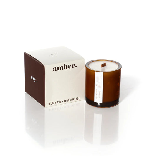 WXY Candles - Amber: Black Ash + Frankincense (Wood Wick)
