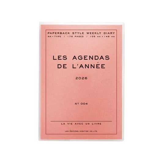 Hightide 2026 Les Agendas De L’Année - A6 Block Weekly Diary - Pink & Lavender