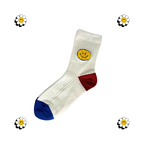 Smile Socks (White, Beige, Dark Blue & Black)