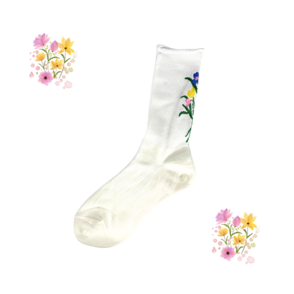 Flower Socks (White & Black)