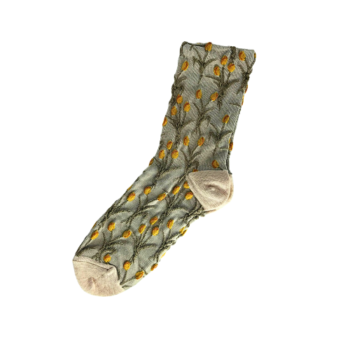 Rosy Vine Floral Socks