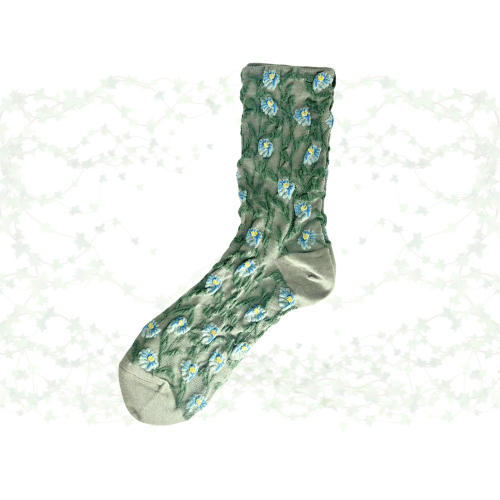 Summer Green Vine Socks (Summer Green & Muted Green)