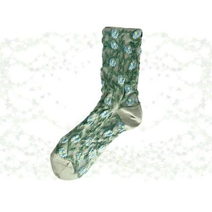 Summer Green Vine Socks (Summer Green & Muted Green)