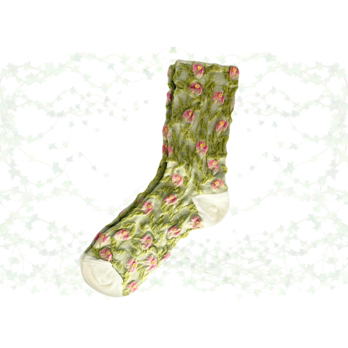 Summer Green Vine Socks (Summer Green & Muted Green)
