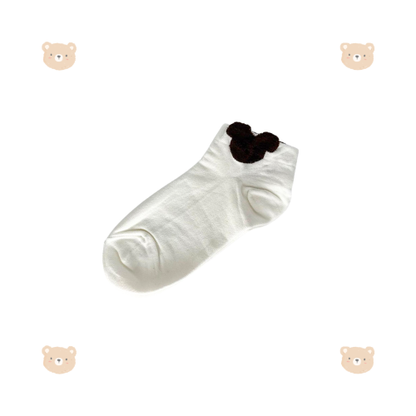 Teddy Bear Socks (White,Black,Cool Brown & Beige)