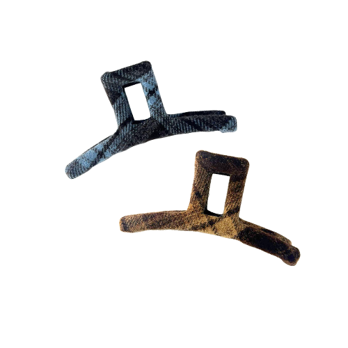 Tartan Plaid Hair Claw ( 2 Colours & 2 Styles)
