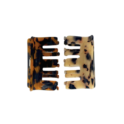 Tortoise Shell Hair Claw Clips (Beige & Brown)
