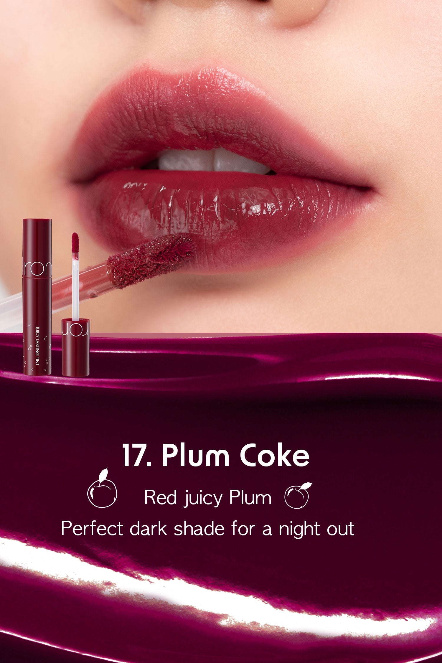 Rom&nd - Juicy Lasting Lip Tint Plum Coke Korean Makeup UK AIGOO