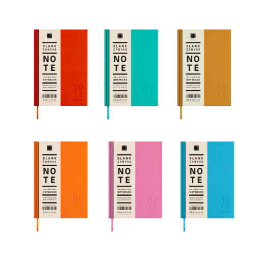 1973 Blank Canvas Notebook - A5 | 6 Colours | Colour Lined