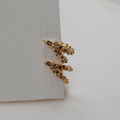 Double Shard Hoop Earrings (Gold, Silver)