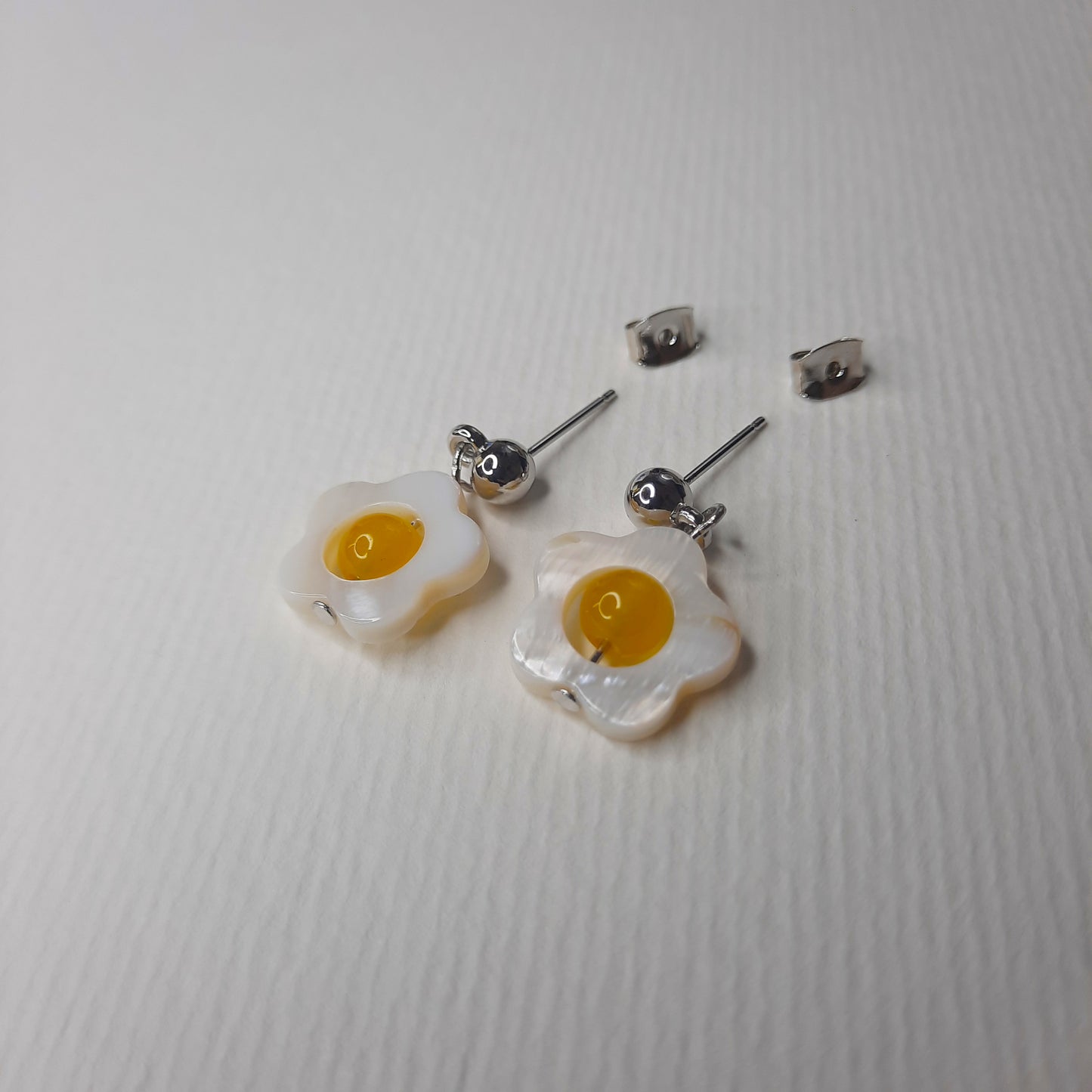 Opalescent Flower Dangle Stud Earrings ( Yellow)- AIGOO