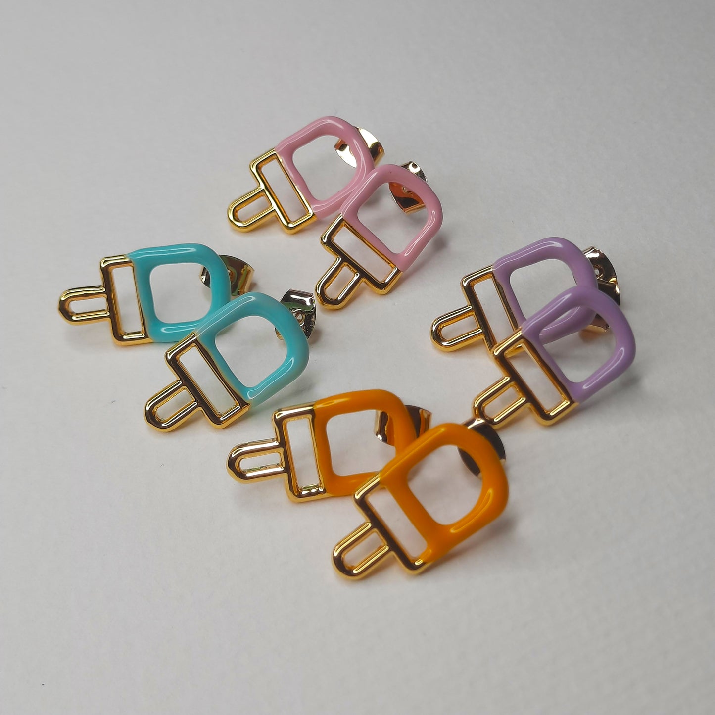 Pop Art Popsicle Stud Earrings (Pink, Orange, Mint, Purple)- AIGOO