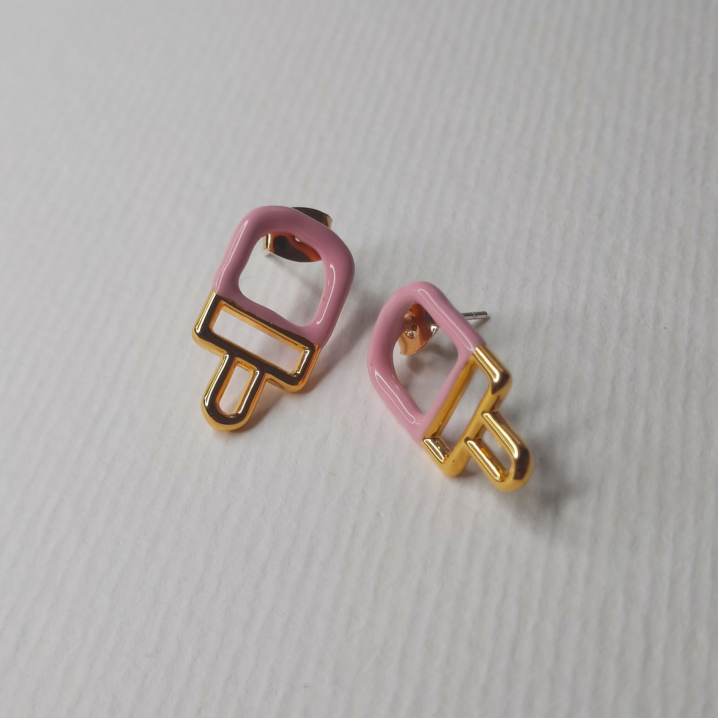 Pop Art Popsicle Stud Earrings (Pink)- AIGOO