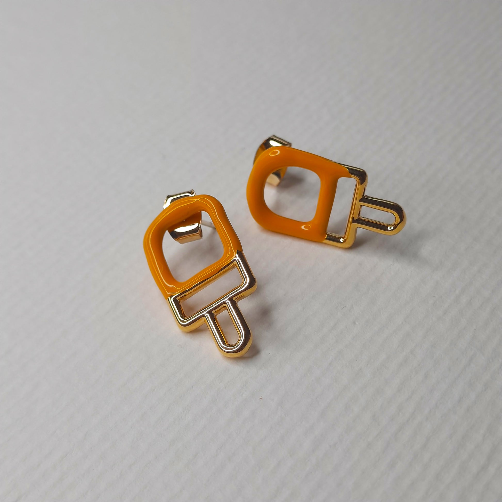 Pop Art Popsicle Stud Earrings ( Orange )- AIGOO