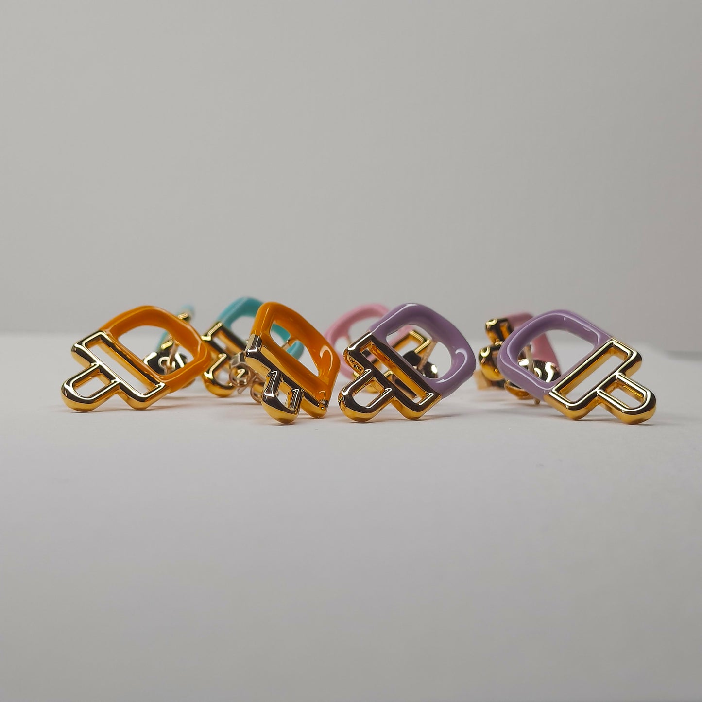 Pop Art Popsicle Stud Earrings (Pink, Orange, Mint, Purple)- AIGOO