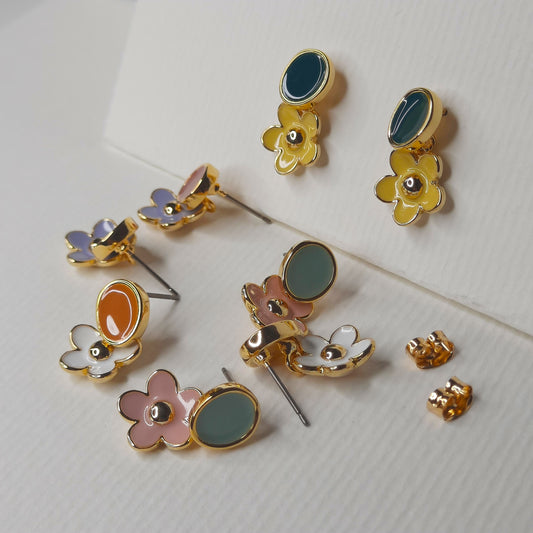 Dual Tone Spring Dangle Earrings (4 styles)- AIGOO